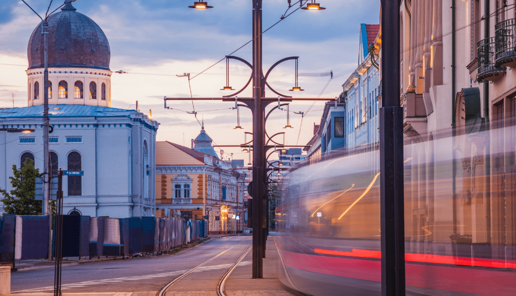 Vue du tramway de la ville de SIon