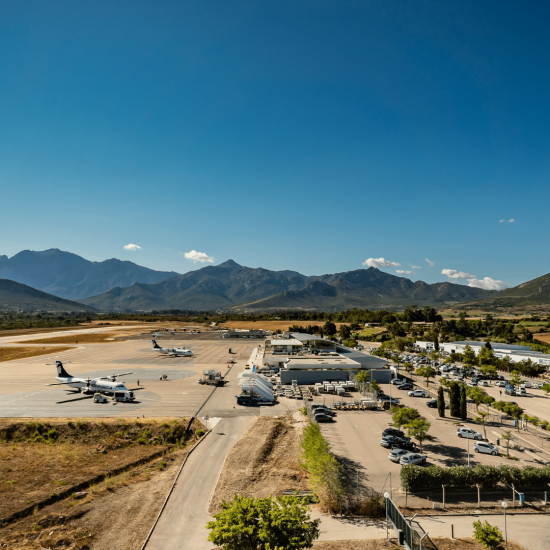 Vue aérienne de l'aéroport